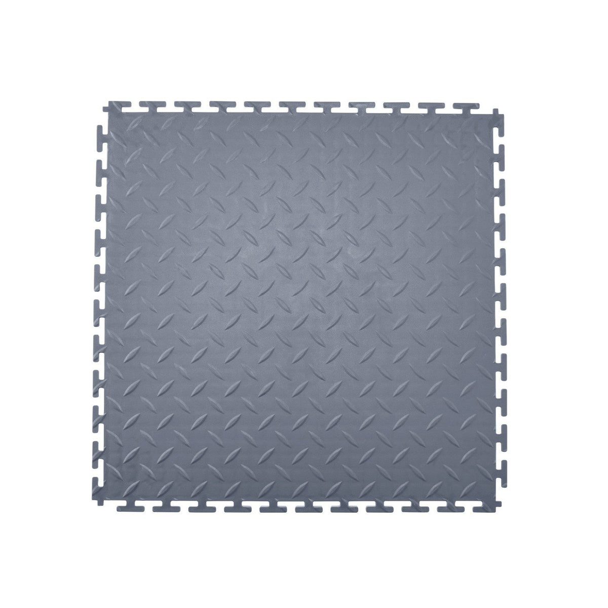 Garage Floor Tiles Interlocking, 16 Pack 513 x 513 x 5 mm Interlocking Modular Garage Flooring Tiles, Diamond Plate Slip-Resistant PVC Mats for Workshop,Warehouse,Tool Room, Graphite Gray
