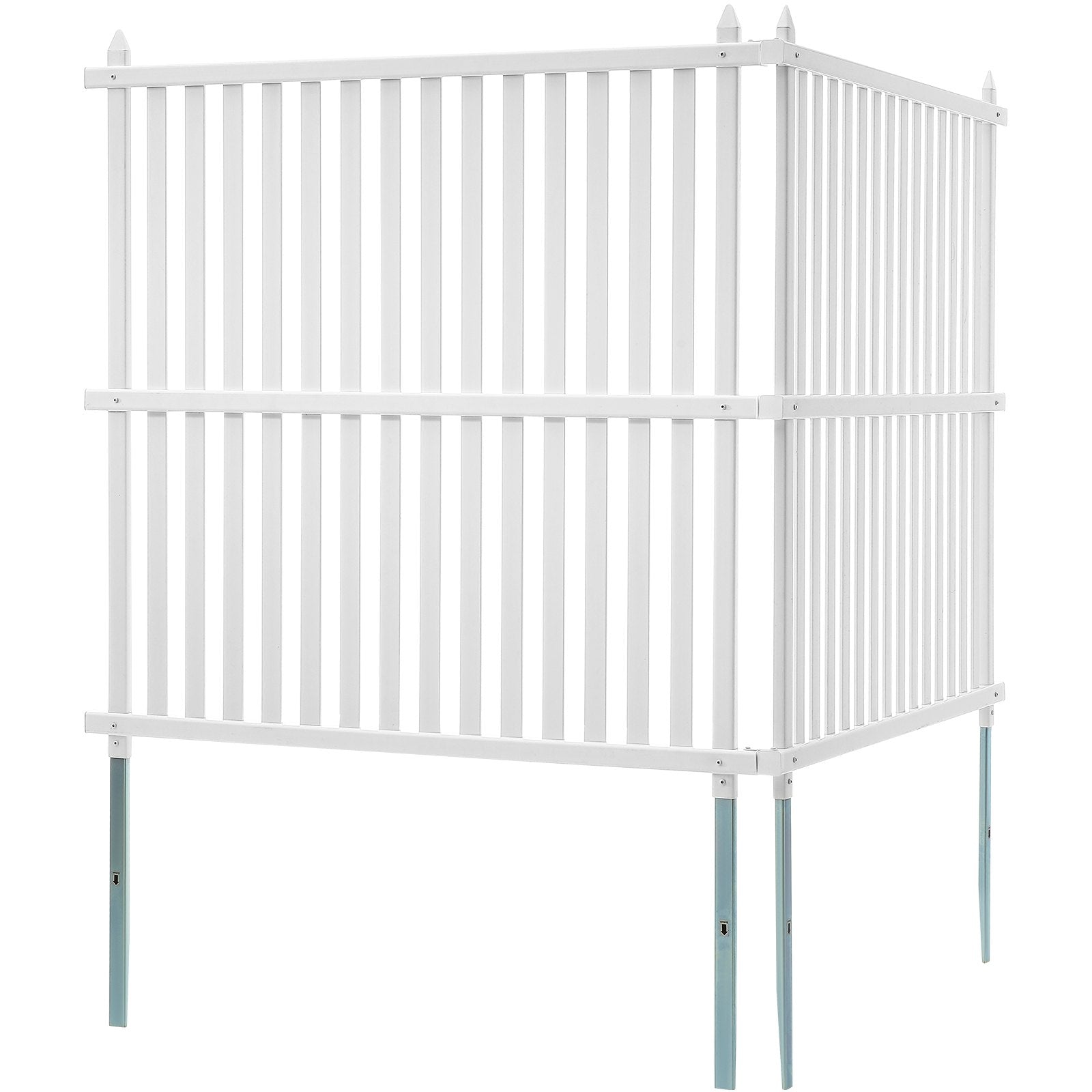 VEVOR 1.22m W x 1.22m H Vinyl Privacy Fence Panels, Air Conditioner Fence, Outdoor Privacy Screens for Trash Can, Pool Equipment Enclosure, Privacy Screen Kit Strip Panels (2 Panels)