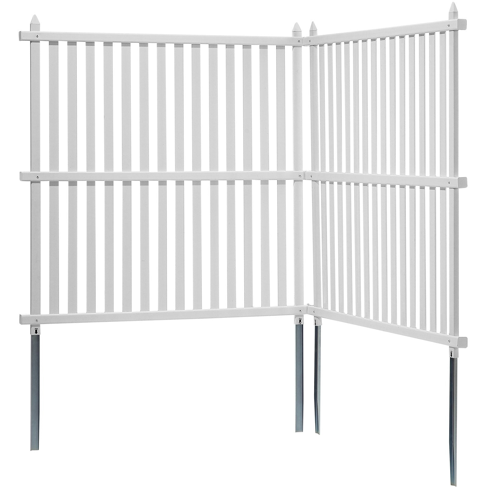 VEVOR 1.22m W x 1.22m H Vinyl Privacy Fence Panels, Air Conditioner Fence, Outdoor Privacy Screens for Trash Can, Pool Equipment Enclosure, Privacy Screen Kit Strip Panels (2 Panels)