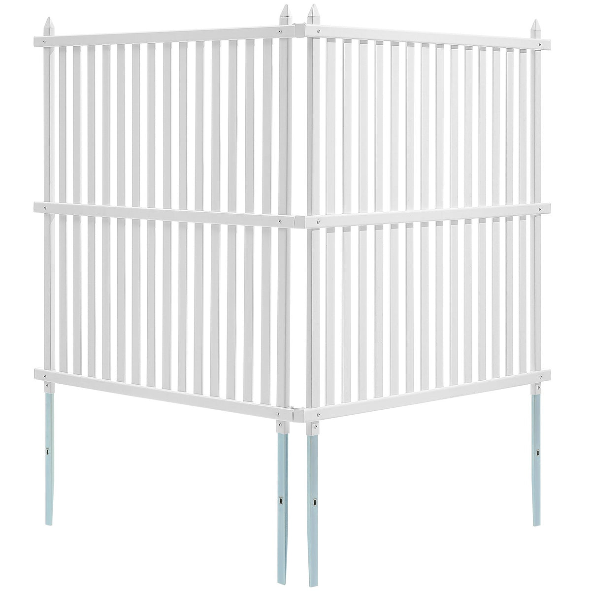 VEVOR 1.22m W x 1.22m H Vinyl Privacy Fence Panels, Air Conditioner Fence, Outdoor Privacy Screens for Trash Can, Pool Equipment Enclosure, Privacy Screen Kit Strip Panels (2 Panels)