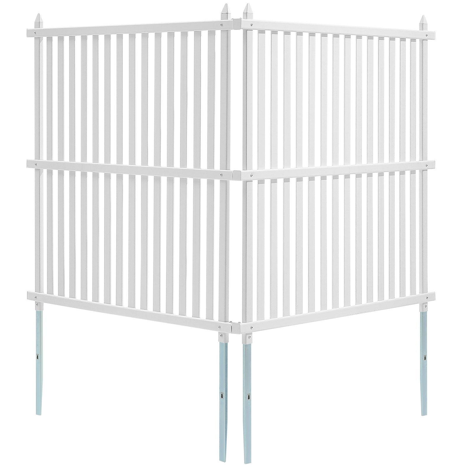 VEVOR 1.22m W x 1.22m H Vinyl Privacy Fence Panels, Air Conditioner Fence, Outdoor Privacy Screens for Trash Can, Pool Equipment Enclosure, Privacy Screen Kit Strip Panels (2 Panels)