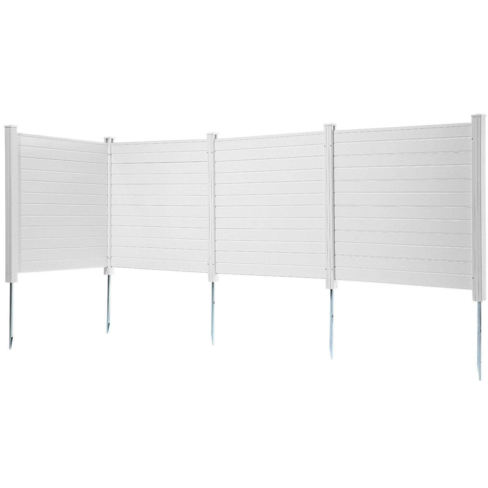 VEVOR Outdoor Privacy Screens, 50" W x 50" H Air Conditioner Fence, Pool Equipment Enclosure, Horizontal Vinyl Privacy Fence, Perfect to Enclose Trash Can and A/C Units (4-Panel)