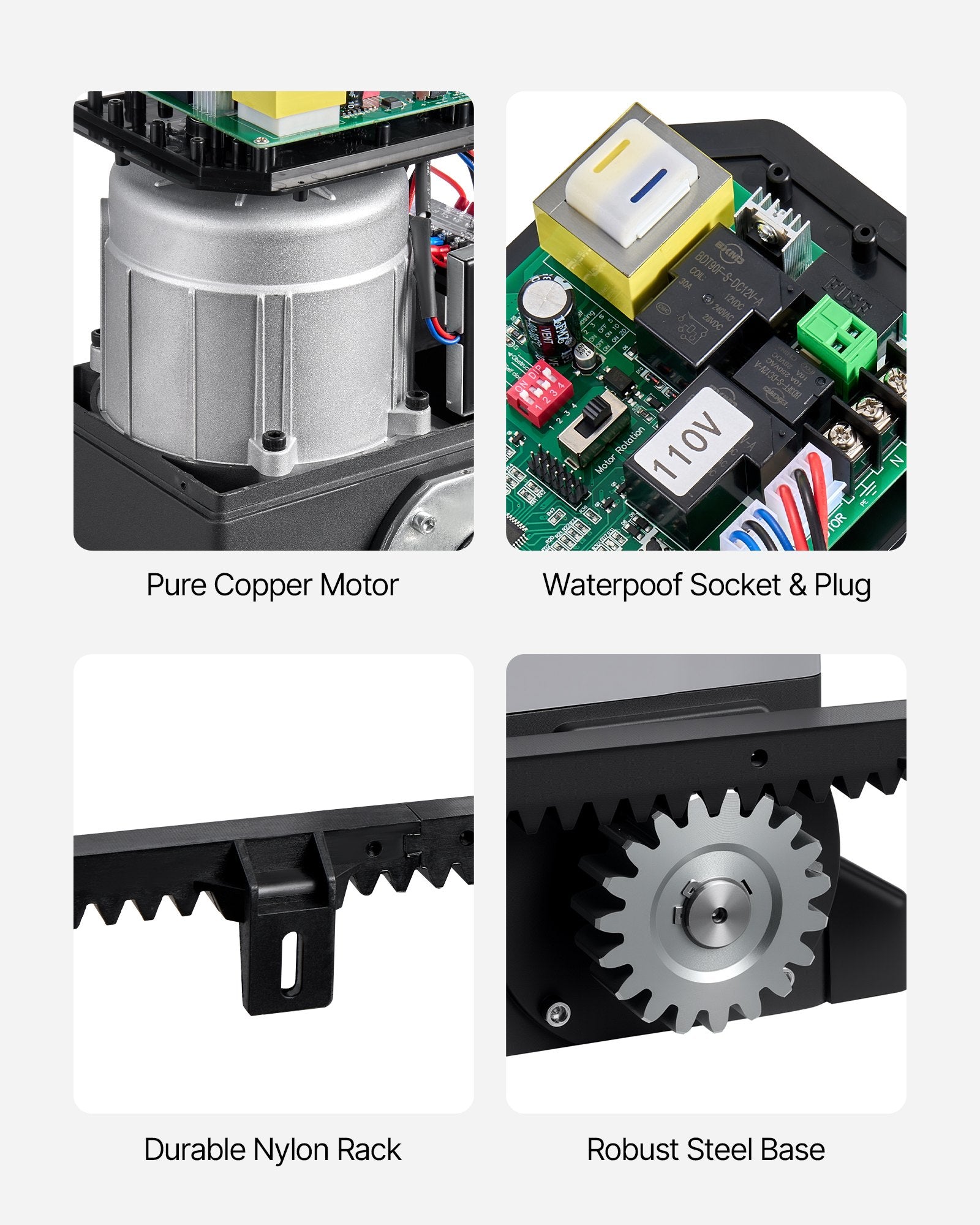VEVOR 550W Electric Sliding Gate Opener 1500kg Chain Drive Infrared Sensor