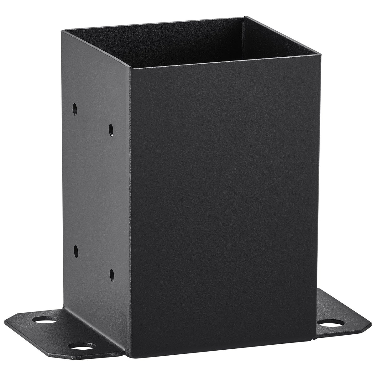 VEVOR 101.6x101.6mm Post Base 4 Pcs, Inner Size 91x91 Post Base Brackets, Heavy Duty Powder-Coated Post Anchor Matte Black Wood Post Brackets for Pavilion Deck Railing Support Deck Base Plate