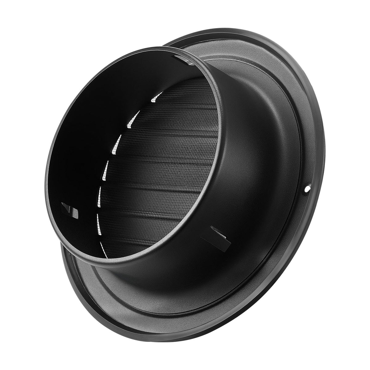 VEVOR 145 mm Wall Vent Cover, Louvered Round AC Vent Gable Cover, Premium Stainless Steel &amp; with Built-in a Protection Screen, for House,Bathroom,Garage,Kitchen,Basement (2 Pack, Black)