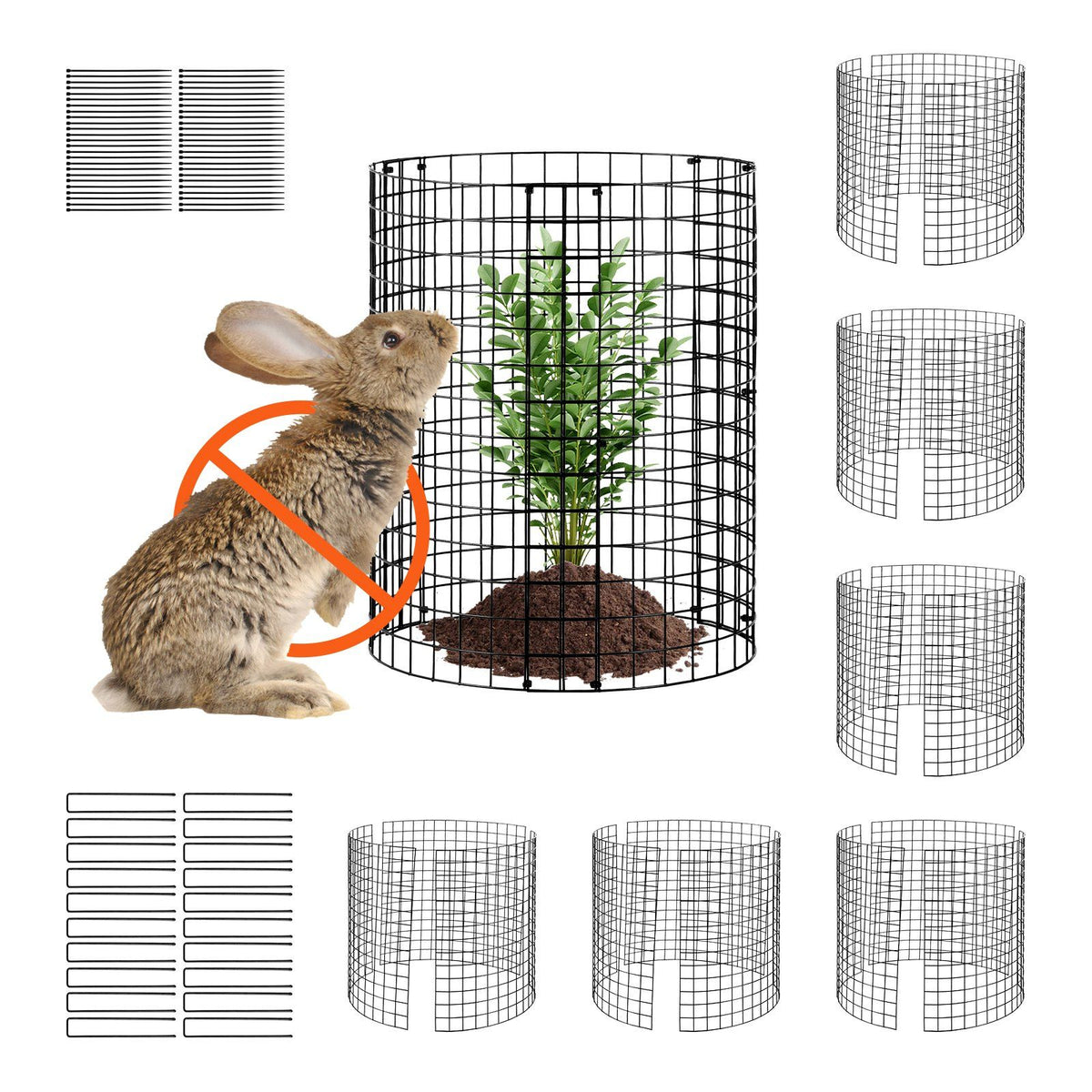 6 Pack Plant Protector from Animals, 320mm Dia. x 355mm H Chicken Wire Plant Protector, Plant Cages for Outdoor Plants, Flowers & Vegetables, Keeps Bunny Chicken Squirrels Out, 18pcs Metal Mesh
