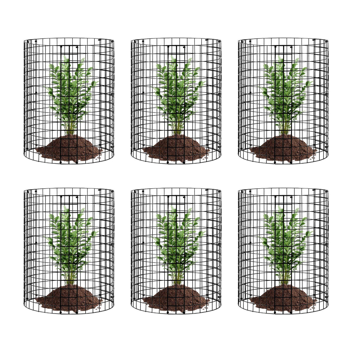6 Pack Plant Protector from Animals, 320mm Dia. x 355mm H Chicken Wire Plant Protector, Plant Cages for Outdoor Plants, Flowers & Vegetables, Keeps Bunny Chicken Squirrels Out, 18pcs Metal Mesh