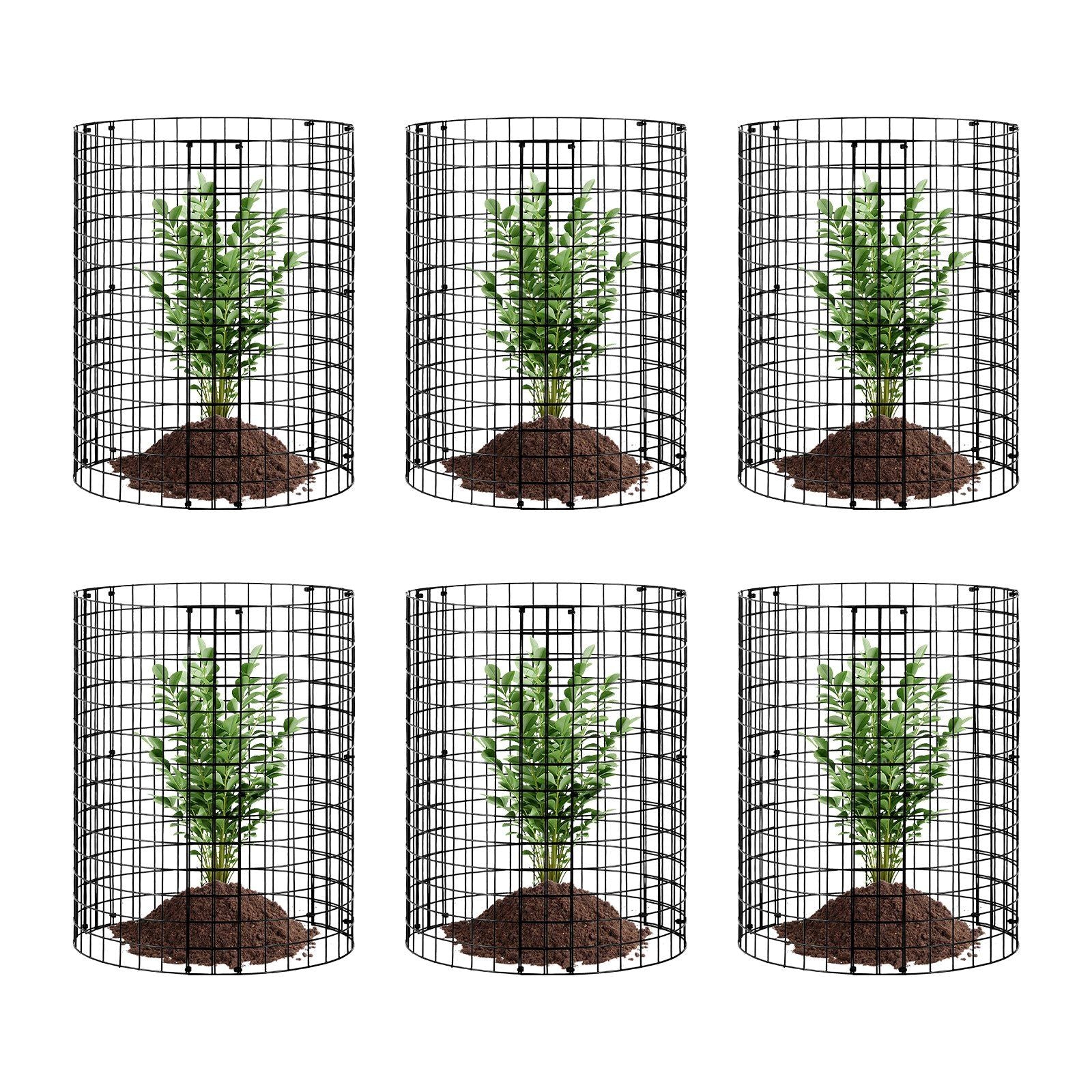 6 Pack Plant Protector from Animals, 320mm Dia. x 355mm H Chicken Wire Plant Protector, Plant Cages for Outdoor Plants, Flowers & Vegetables, Keeps Bunny Chicken Squirrels Out, 18pcs Metal Mesh