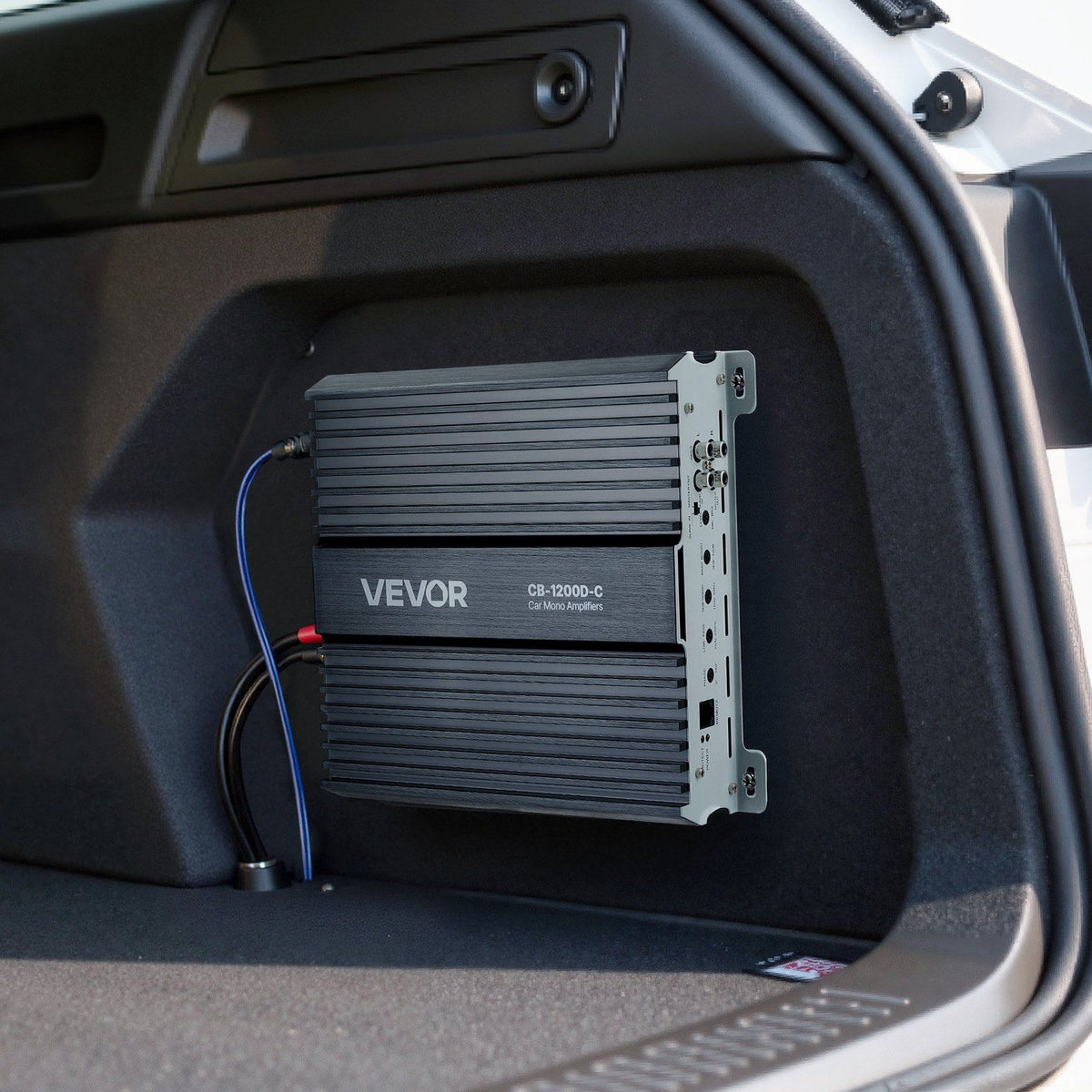 Monoblock Car Amplifier, 1200W RMS MAX, 1/2/4 Ohm Stable, 1-Channel Class D Car Audio Amplifier with Remote Subwoofer Level Control, Low Pass Filter, Bass Boost & Phase Shift, Volume Controller