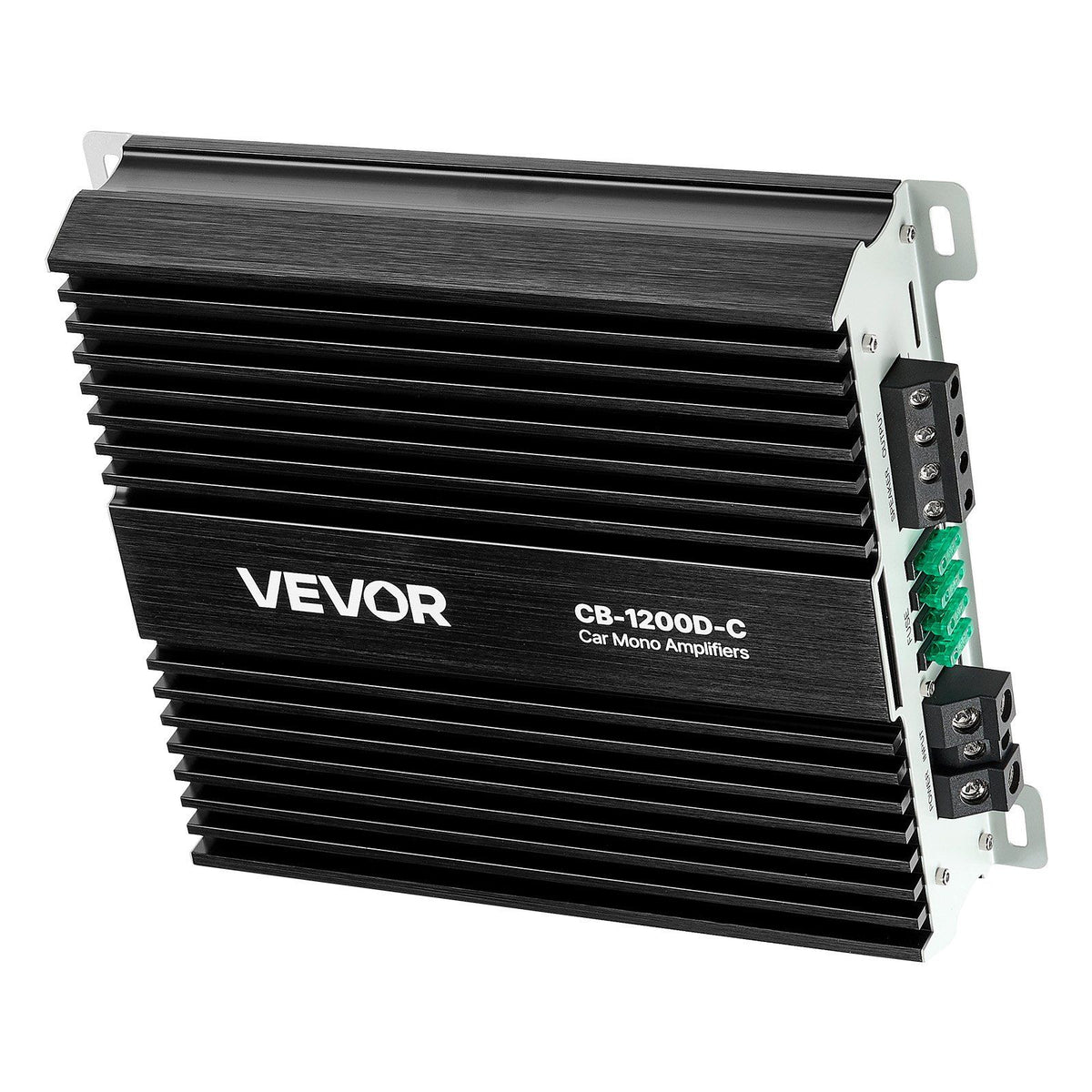 Monoblock Car Amplifier, 1200W RMS MAX, 1/2/4 Ohm Stable, 1-Channel Class D Car Audio Amplifier with Remote Subwoofer Level Control, Low Pass Filter, Bass Boost & Phase Shift, Volume Controller