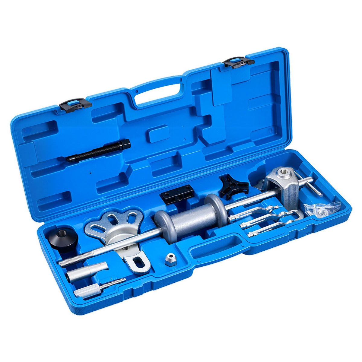 9-Way Slide Hammer Puller Set, 15PCS Front Wheel Hub Bearing Remover &amp; Rear Wheel Axle Hub Dent Shaft Puller Tool Kit, Axle Bearing Puller Tool Kit and Slide Hammer Remover Set with Carry Box