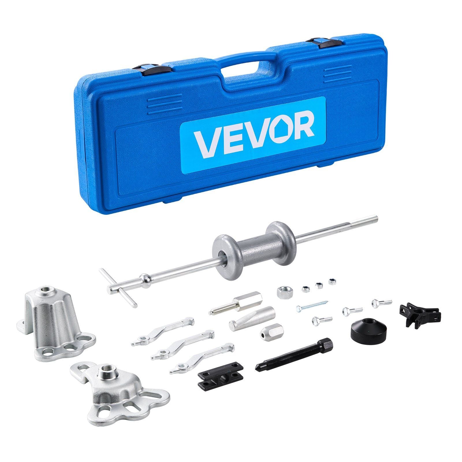 9-Way Slide Hammer Puller Set, 15PCS Front Wheel Hub Bearing Remover & Rear Wheel Axle Hub Dent Shaft Puller Tool Kit, Axle Bearing Puller Tool Kit and Slide Hammer Remover Set with Carry Box