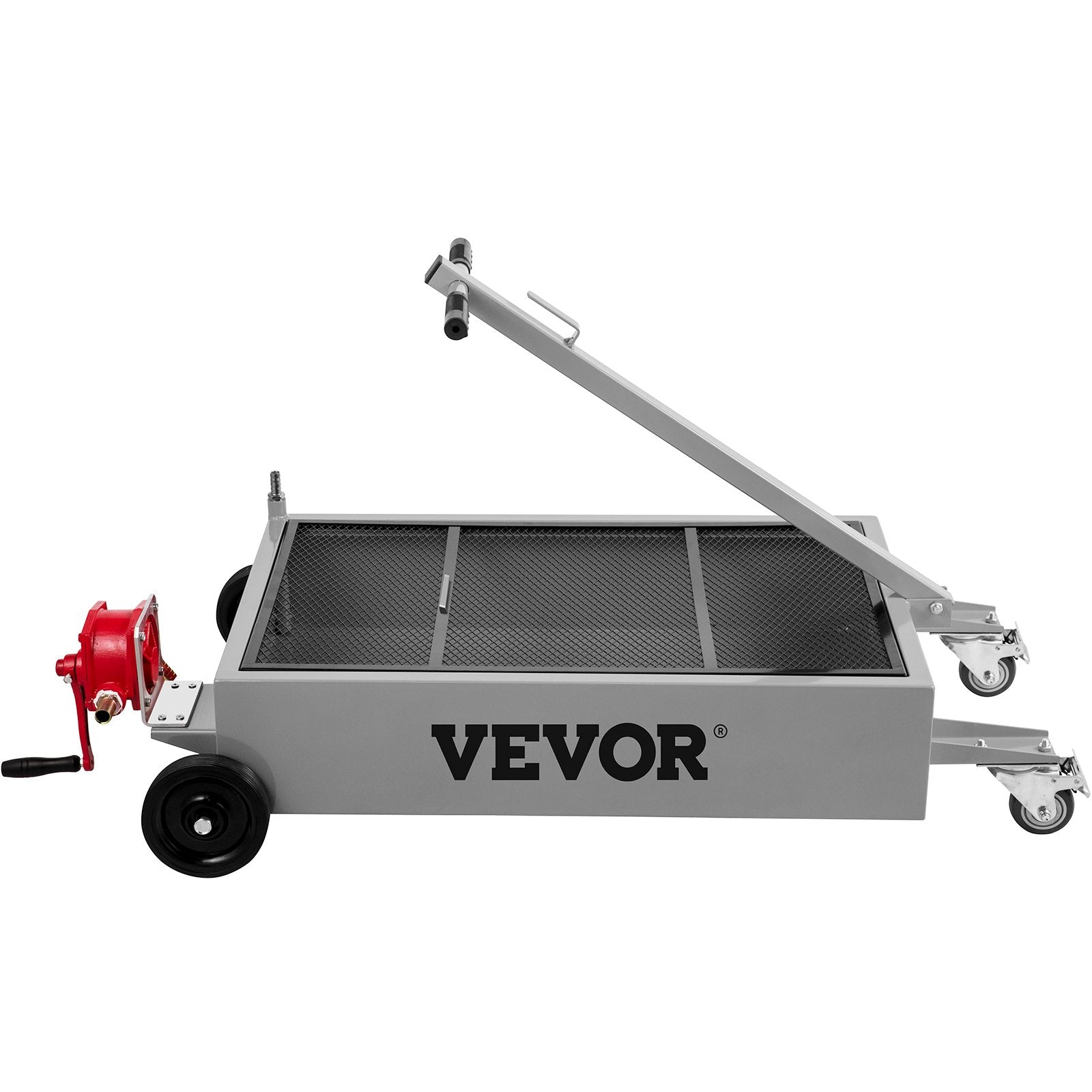 VEVOR Low Profile Oil Drain Pan Truck Drain Pan 57 L with Pump Hose Casters