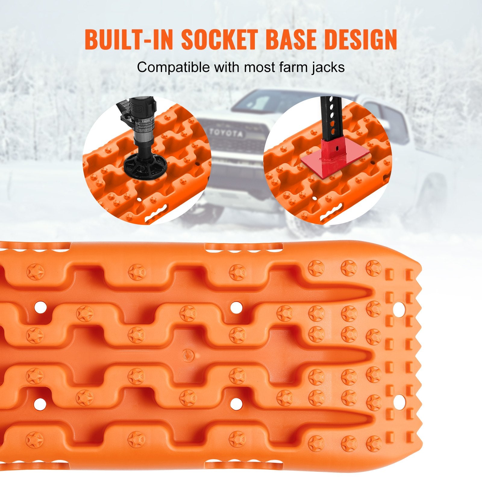VEVOR 2PCS Traction Boards with PP for Mud Snow Sand Storage Bag Short Orange