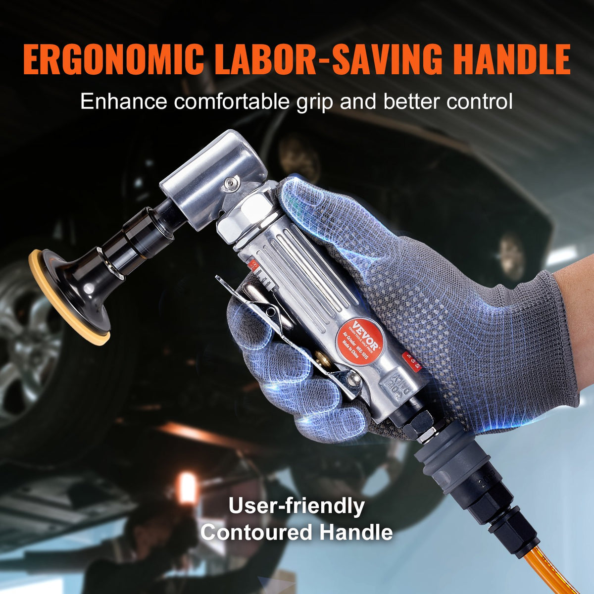VEVOR Air Angle Die Grinder, 1/4" Right Angle Die Grinder (20000RPM), Heavy Duty 90-Degree Angled Air Powered, 24PCS Discs for Grinding, Polishing, Deburring, Rust Removal