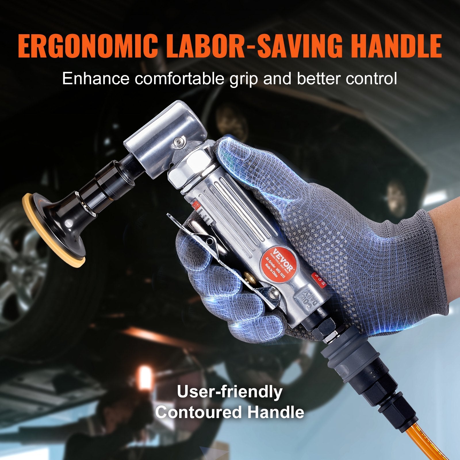 VEVOR Air Angle Die Grinder, 1/4" Right Angle Die Grinder (20000RPM), Heavy Duty 90-Degree Angled Air Powered, 24PCS Discs for Grinding, Polishing, Deburring, Rust Removal