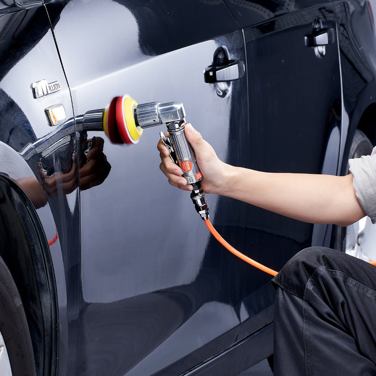 VEVOR 58PCS Air Sander Kit 1/2/3in Random Orbital Air Sander Polisher 15000r/min