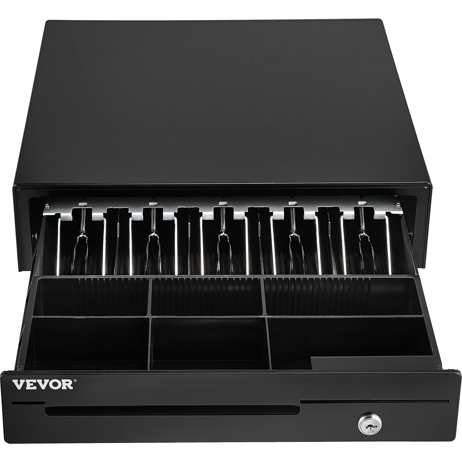 VEVOR Cash Register Drawer, 16" 12 V, for POS System with 5 Bill 6 Coin Cash Tray, Removable Coin Compartment & 2 Keys Included, RJ11/RJ12 Cable for Supermarket, Bar, Coffee Shop, Restaurant