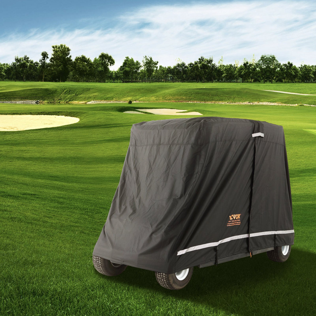 VEVOR 4 Passenger Golf Cart Cover 600D Polyester Waterproof Cover Universal Fits