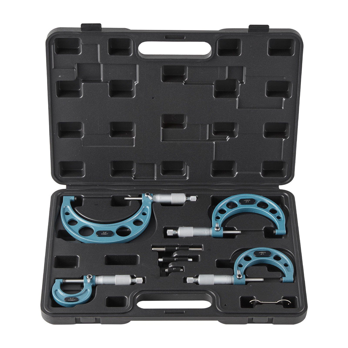 4 PCS Micrometer Set, 0–1/1–2/2–3/3–4 in Machinist Outside Micrometer, Ultra-Precision Accuracy, Professional Machinist Tools with Protective Case, for Metalworking & Engineering