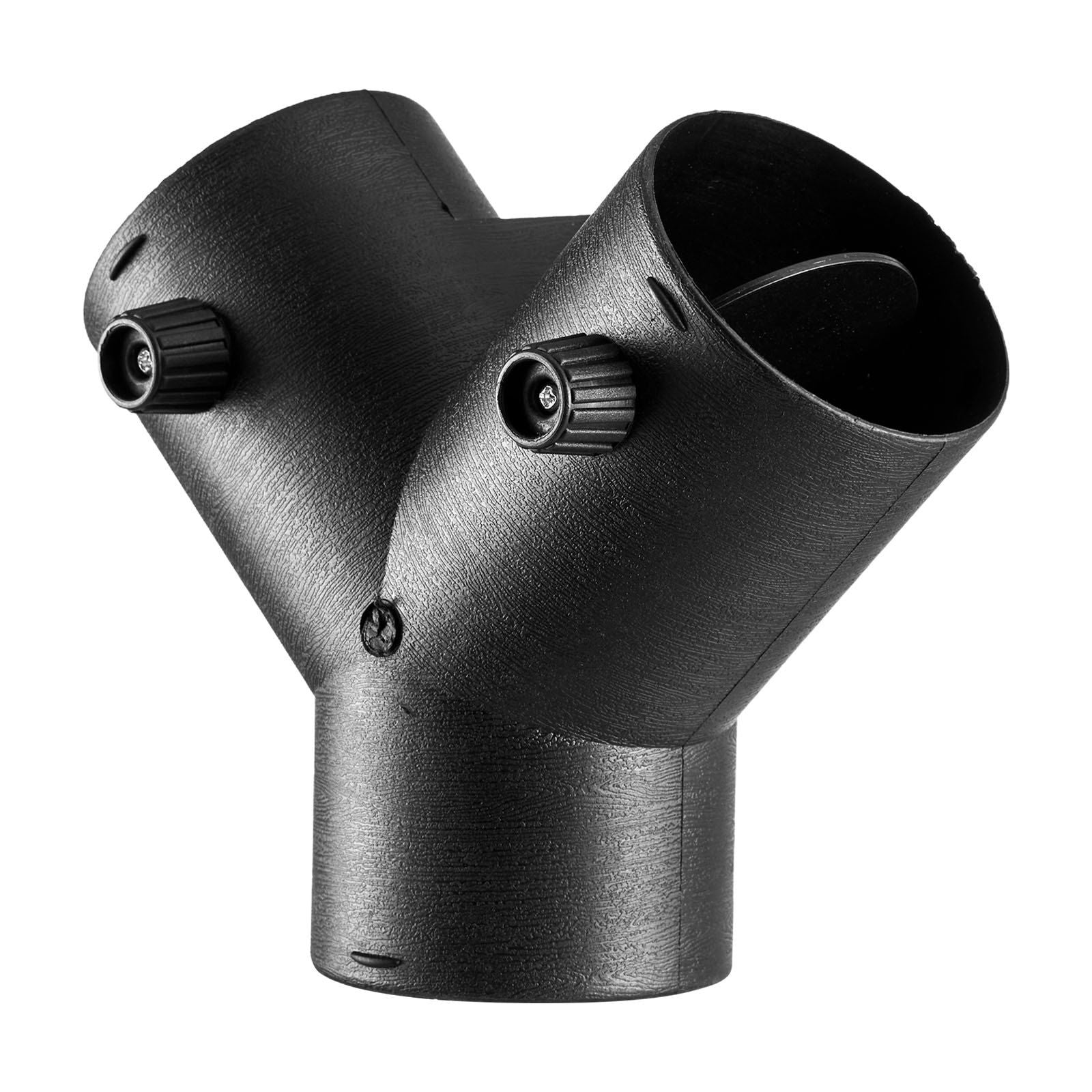 Diesel Heater Connector, 75mm Diesel Heater Duct Connector Accessories, 3-Way Y Branch Diesels Heaters Air Vent Duct with 2 90° Rotatable Valves, Black Joint Connectors for 2KW 5KW 8KW Heaters