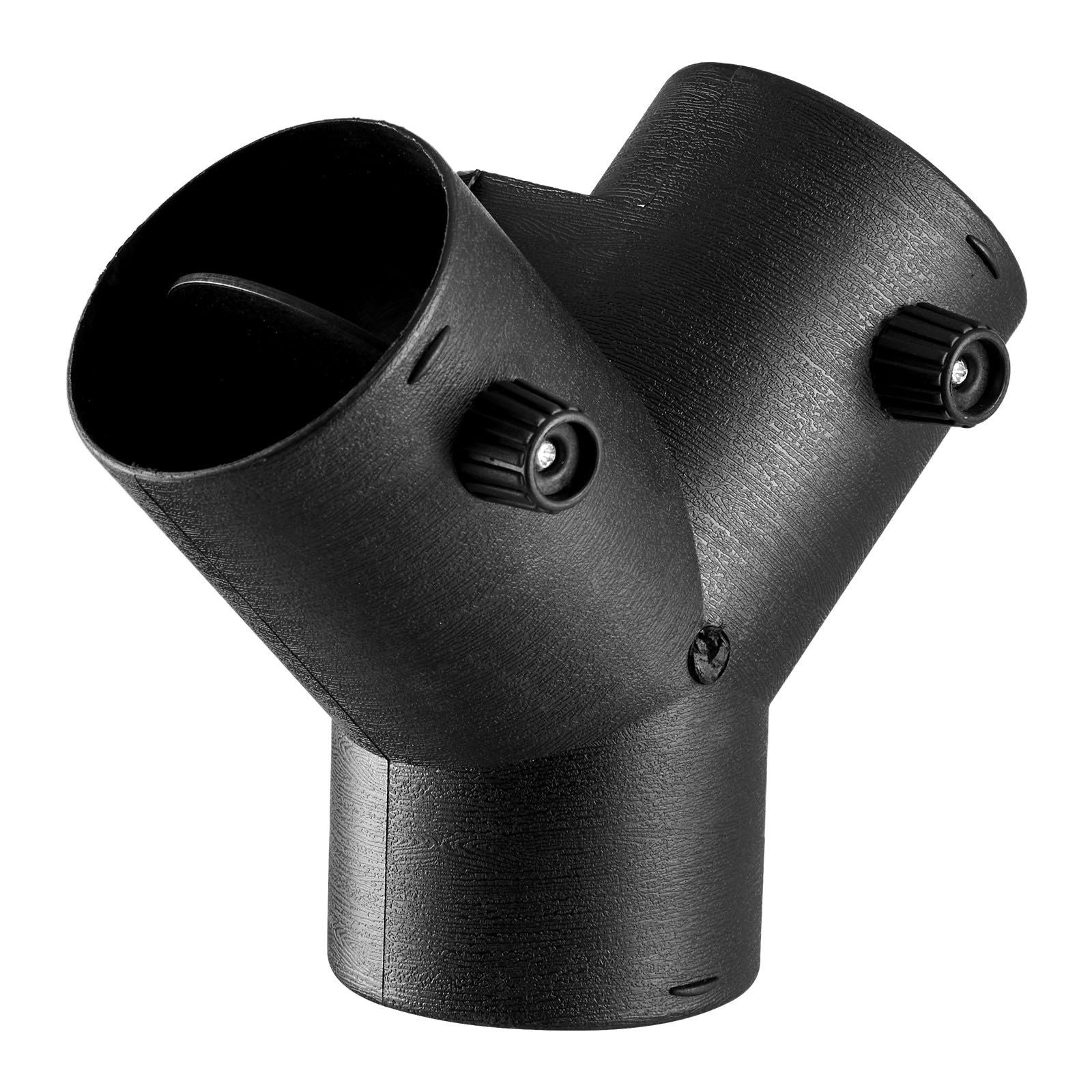 Diesel Heater Connector, 75mm Diesel Heater Duct Connector Accessories, 3-Way Y Branch Diesels Heaters Air Vent Duct with 2 90° Rotatable Valves, Black Joint Connectors for 2KW 5KW 8KW Heaters