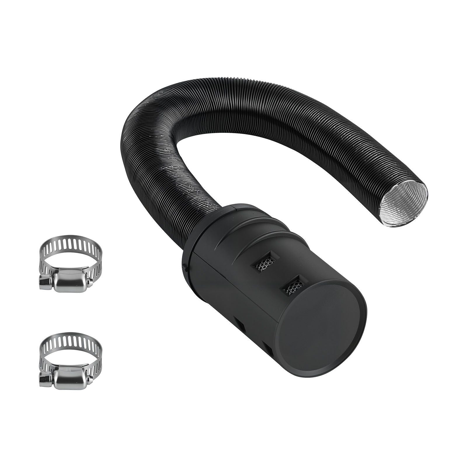 Diesel Heater Intake Pipe Kit, 25mm Car Air Parking Heater Ducting Pipe Hose Tube, Stretchable & Bendable Car Air Intake Filter Silencer Hose Pipes Kit with Clamps for 2KW 5KW 8KW Diesel Heaters