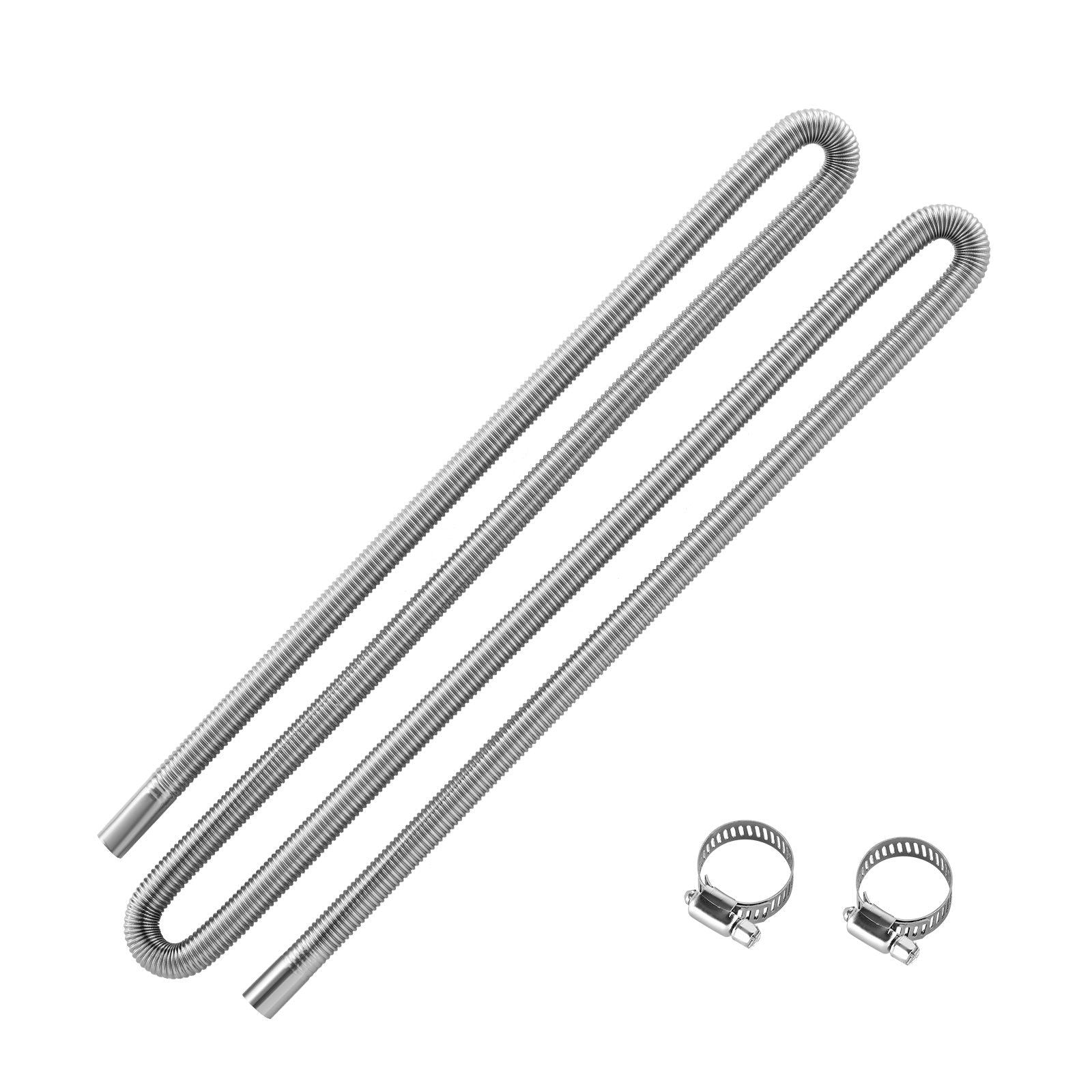 Exhaust Hose, 3000mm Stainless Steel Exhausts Hose, Diesel Heater Flexible Exhaust Pipe with 2 Hose Clamps, Exhausts Hoses Kit Diesel Heater Accessories for 2KW 5KW 8KW Diesels Heaters