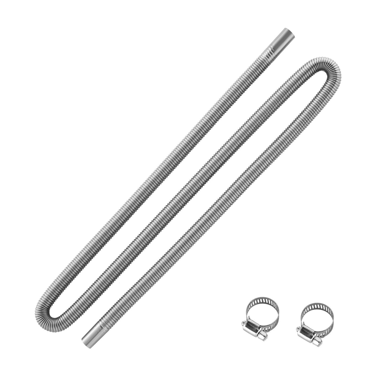 Exhaust Hose, 1980mm Stainless Steel Exhausts Hose, Diesel Heater Flexible Exhaust Pipe with 2 Hose Clamps, Exhausts Hoses Kit Diesel Heater Accessories for 2KW 5KW 8KW Diesels Heaters
