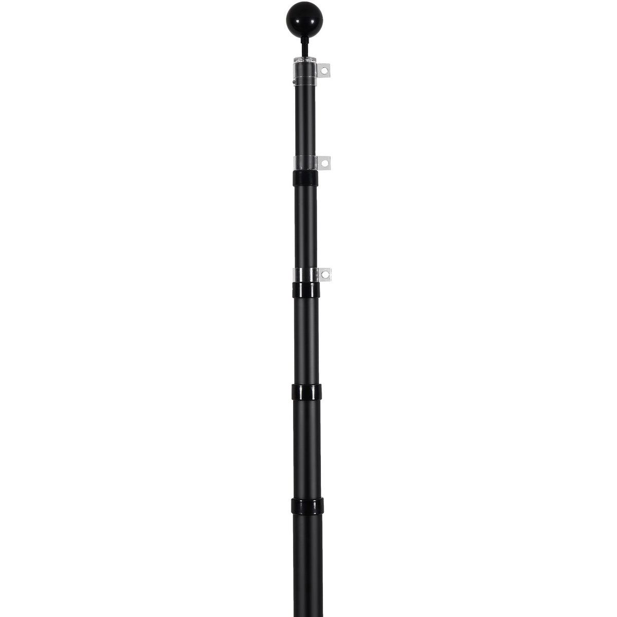 VEVOR 25FT Telescopic Flagpole Kit, Heavy Duty Aluminum Alloy Flag Pole Kit in Ground for Outside, 3 Display Modes Flagpole with Professional Accessories, Black