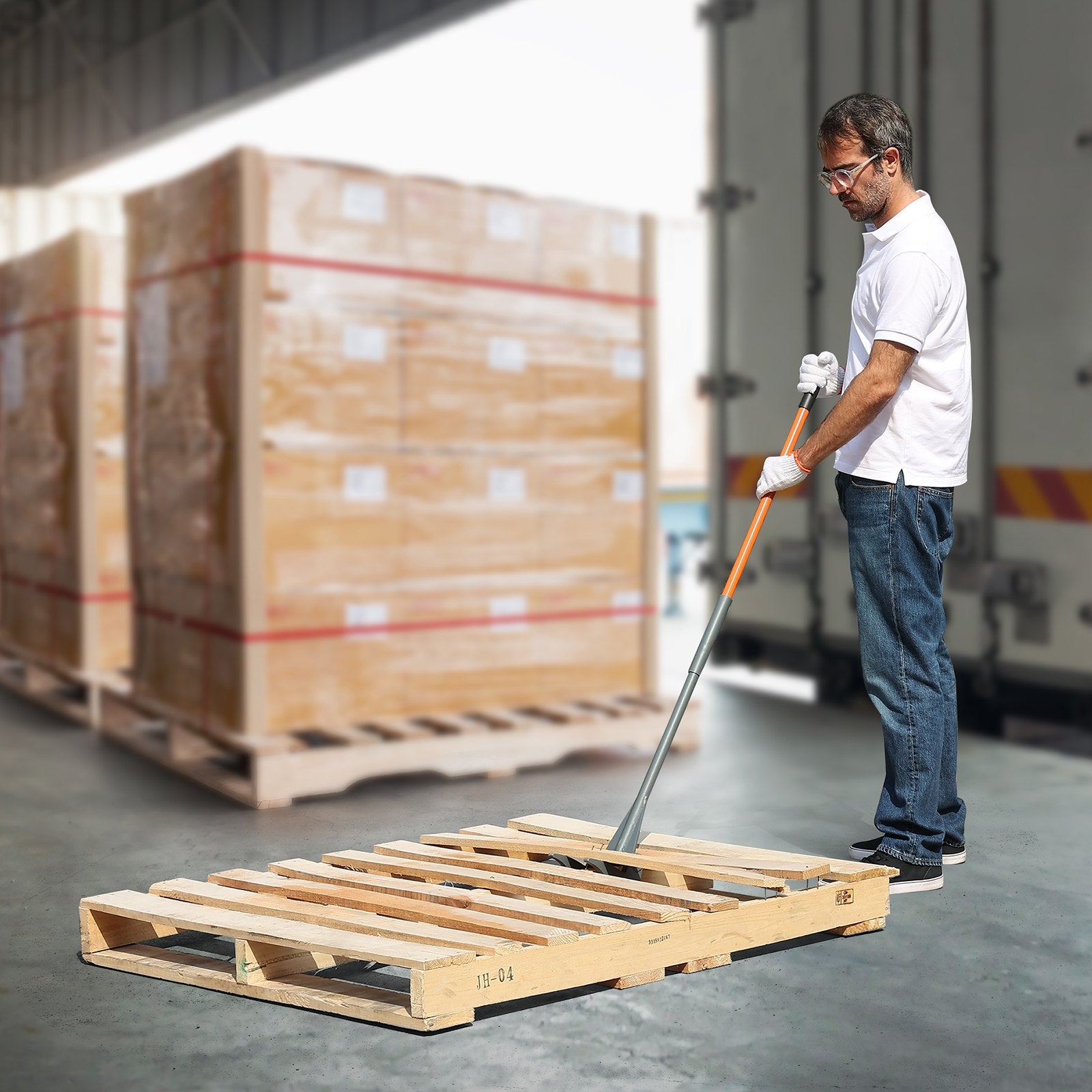 VEVOR Pallet Buster, 50'' Carbon Steel Handle Wrecking Pry Bar, 2000 lbs Weight Capacity, Heavy Duty Deck Board Removal Tool, Multipurpose Demolition Bar for Flooring, Framing, Roofing, Trim, Drywall