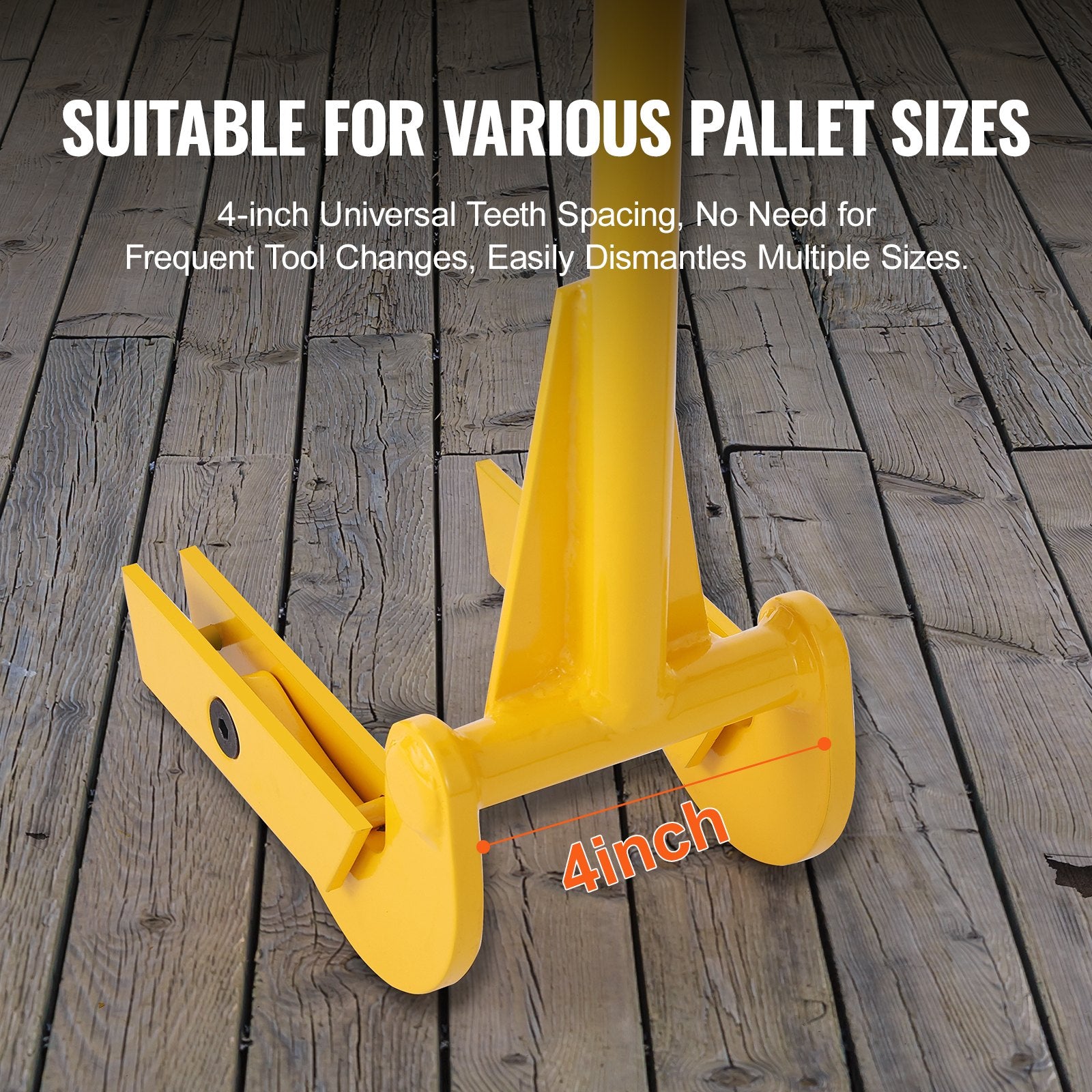 VEVOR Pallet Buster, 104 cm Handle, 907 kg Weight Capacity, Q235 Carbon Steel, Heavy Duty Deck Wrecker Demolition Wood Pallet Tool Breaker Pry Bar Puller for Efficient and Effortless Board Removal