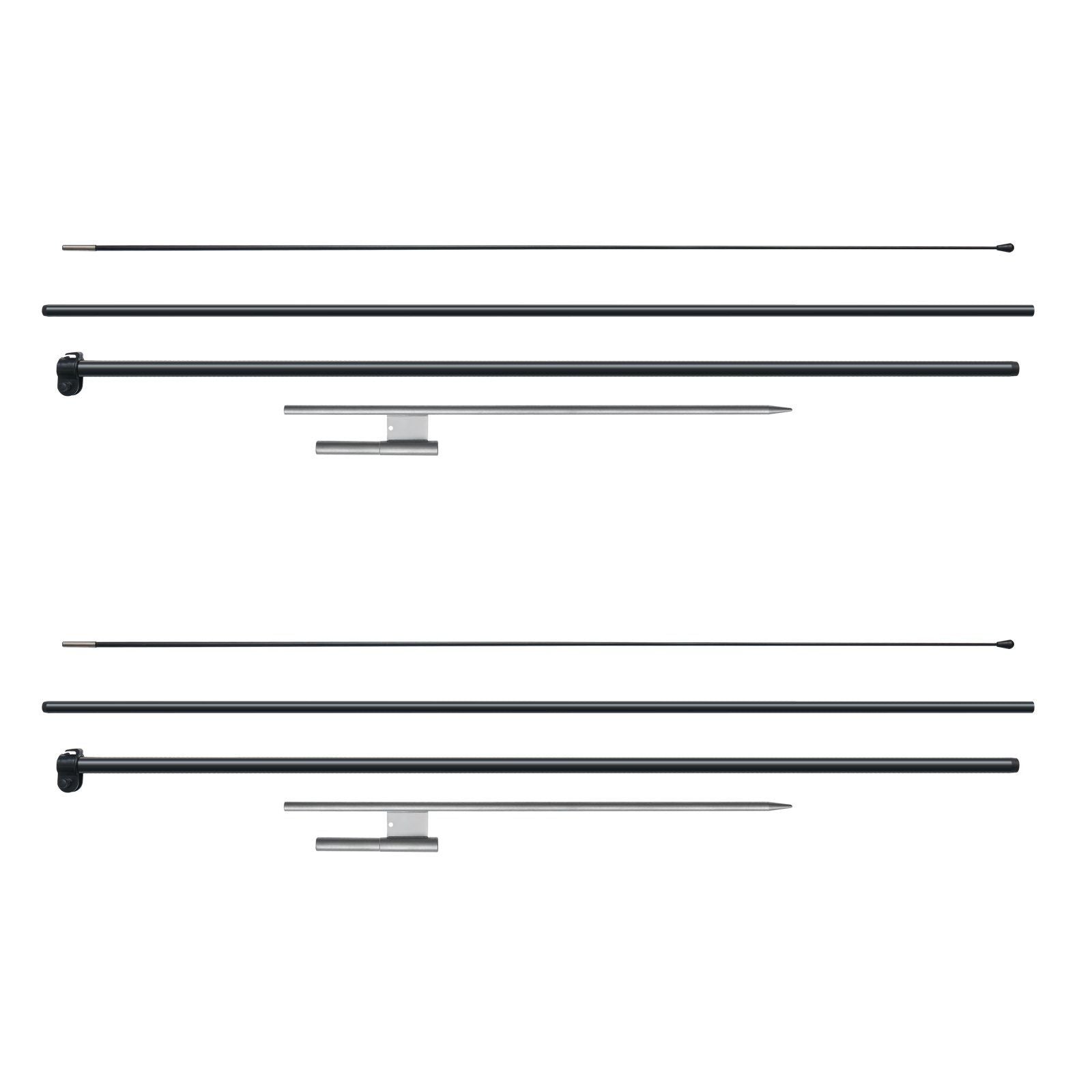Feather Flag Pole Kit, 2 Packs Swooper Flag Pole 12.7 ft, Sign Flag Poles for Business Advertising Flags Outdoor, with Ground Stakes and A Carrying Bag (Flag Not Included)