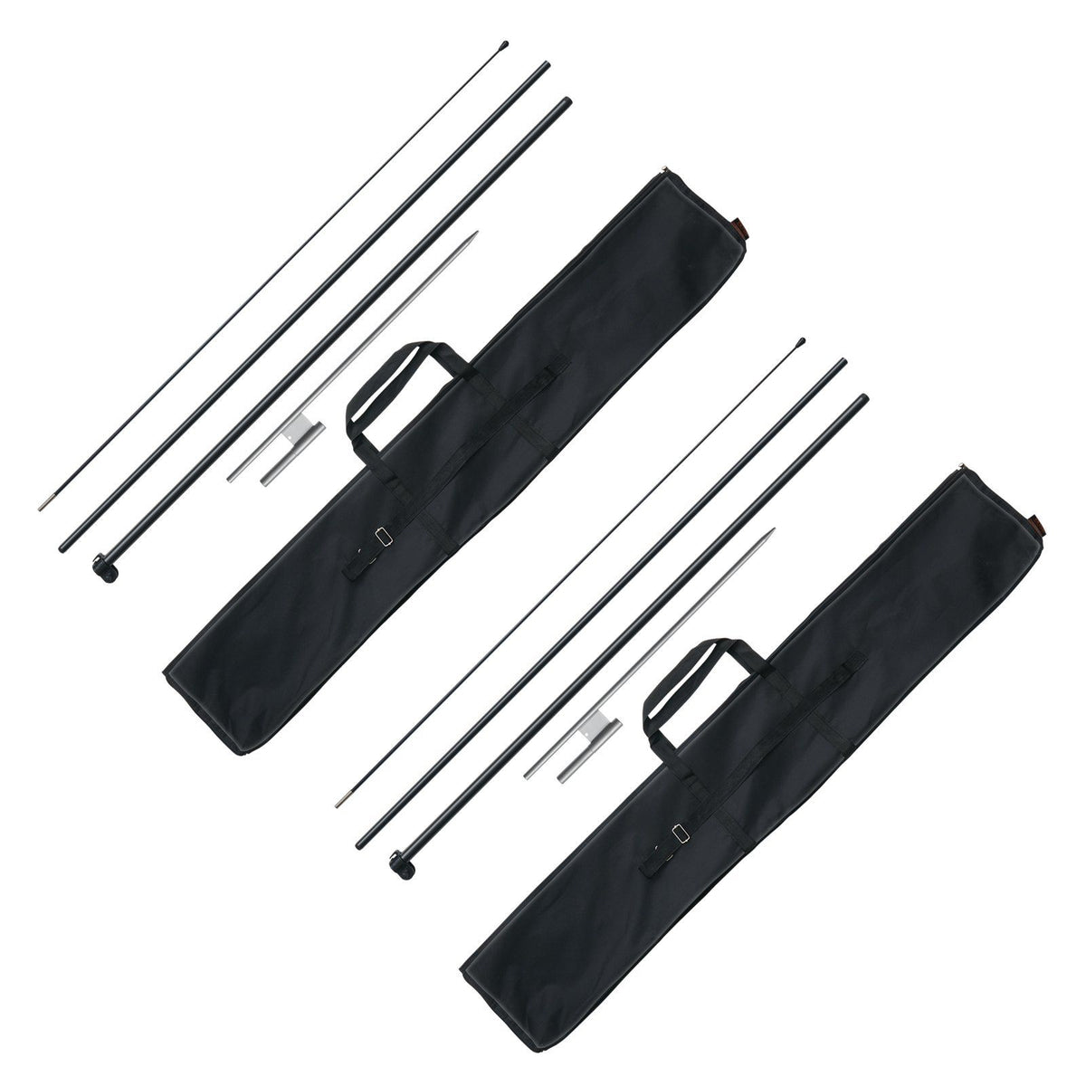Feather Flag Pole Kit, 2 Packs Swooper Flag Pole 12.7 ft, Sign Flag Poles for Business Advertising Flags Outdoor, with Ground Stakes and A Carrying Bag (Flag Not Included)