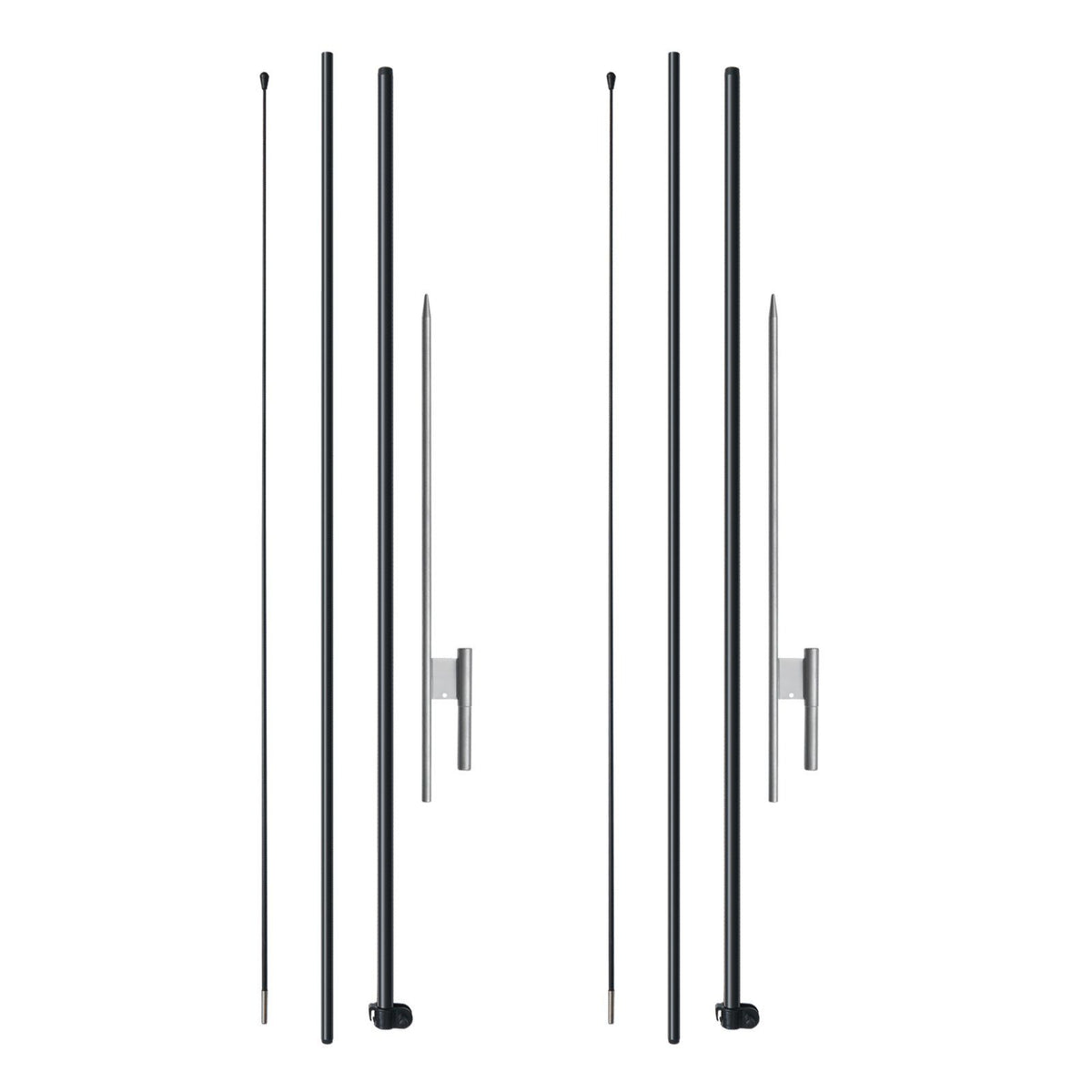 Feather Flag Pole Kit, 2 Packs Swooper Flag Pole 12.7 ft, Sign Flag Poles for Business Advertising Flags Outdoor, with Ground Stakes and A Carrying Bag (Flag Not Included)