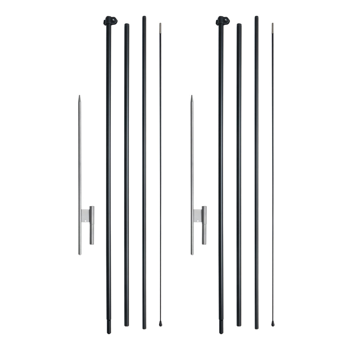 VEVOR Feather Flag Pole Kit 2 Packs Swooper Flag Pole 16.3 ft with Ground Stakes