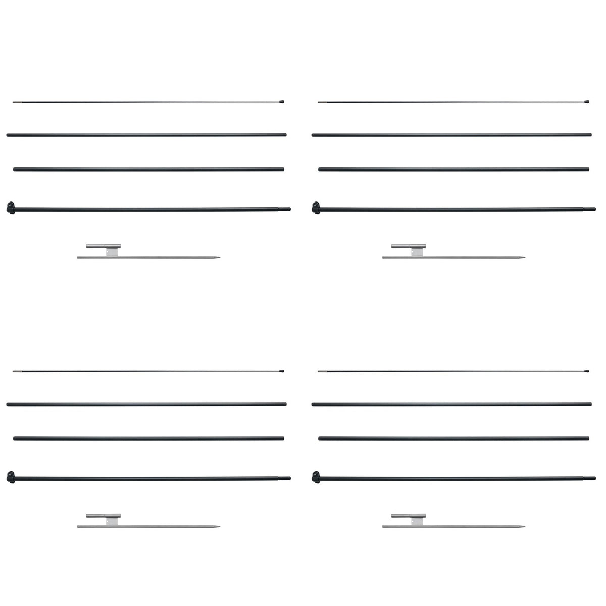 VEVOR Feather Flag Pole Kit 4 Packs Swooper Flag Pole 16.3 ft with Ground Stakes