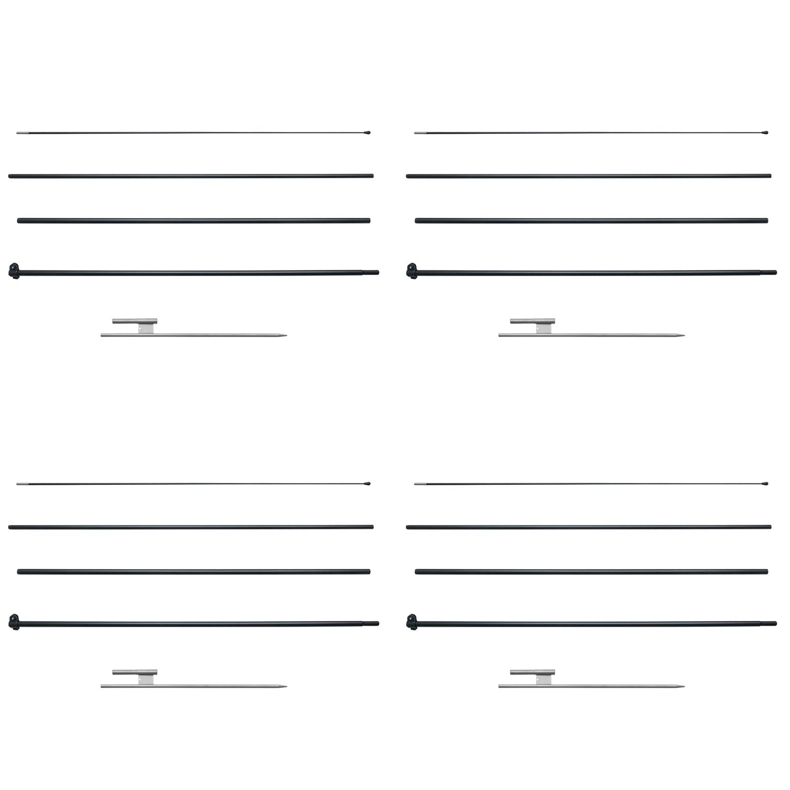 VEVOR Feather Flag Pole Kit 4 Packs Swooper Flag Pole 16.3 ft with Ground Stakes