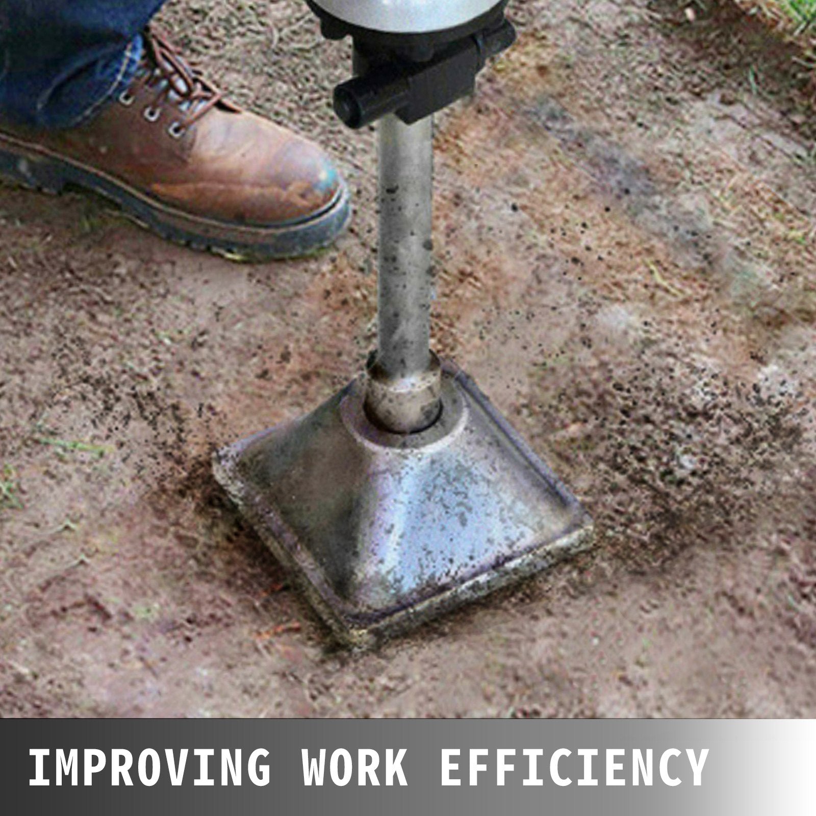 VEVOR Jack Hammer 1-1/8 Tamper Shank, Dirt Tamper 6x6 Compactor Plate with Electric Chisel Dirt Compactor, Demolition Jackhammer Bits Solid Compactor Breaker Hammer Concrete Tamper Asphalt Tools