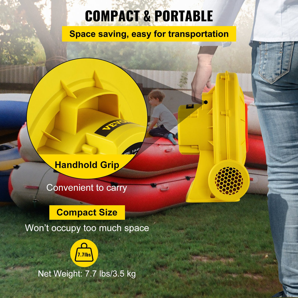 VEVOR Air Blower Pump Fan Bounce House Blower 450W 0.6HP for Inflatable Bouncy