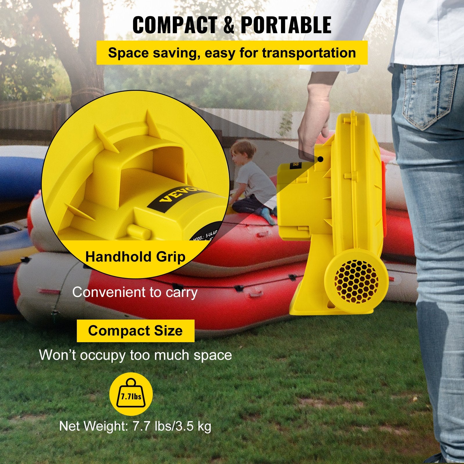 VEVOR Air Blower Pump Fan Bounce House Blower 450W 0.6HP for Inflatable Bouncy