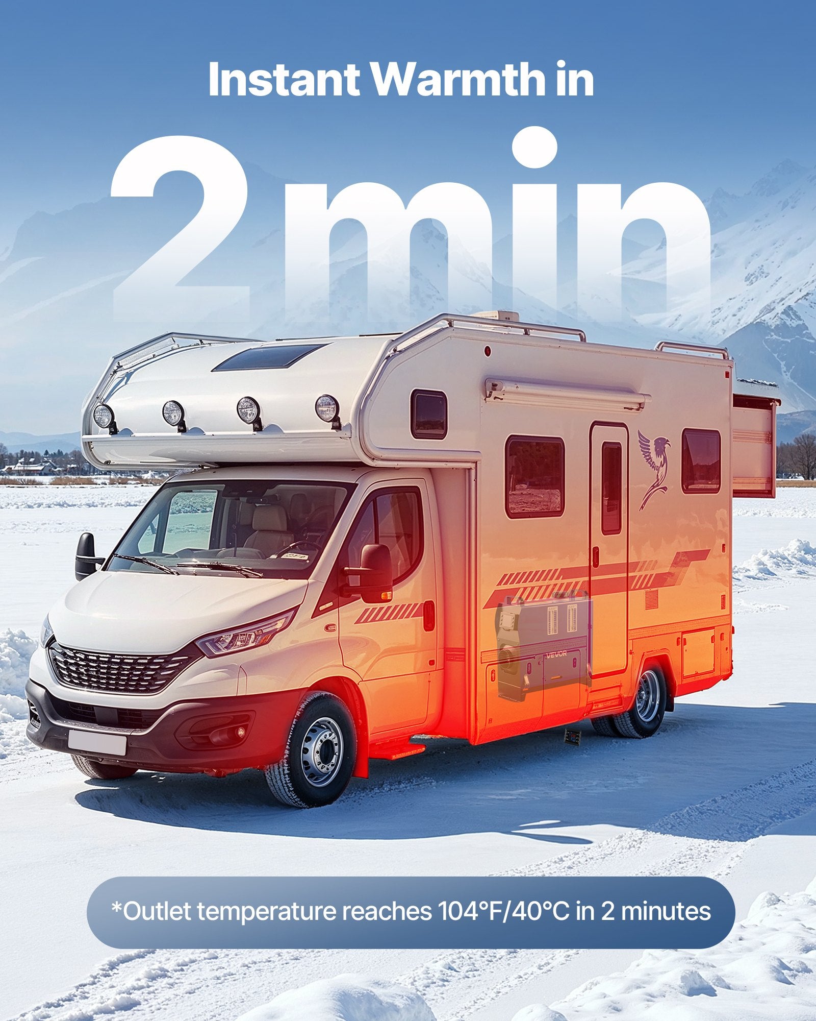 VEVOR Diesel Heater, 8KW, DC 12V/24V, All in One Portable Diesel Air Heater with Remote Control and LCD Screen, Fast Heating Low Noise, 5 L Fuel Tank for Vehicles, Vans, RVs, Campers, and Trucks