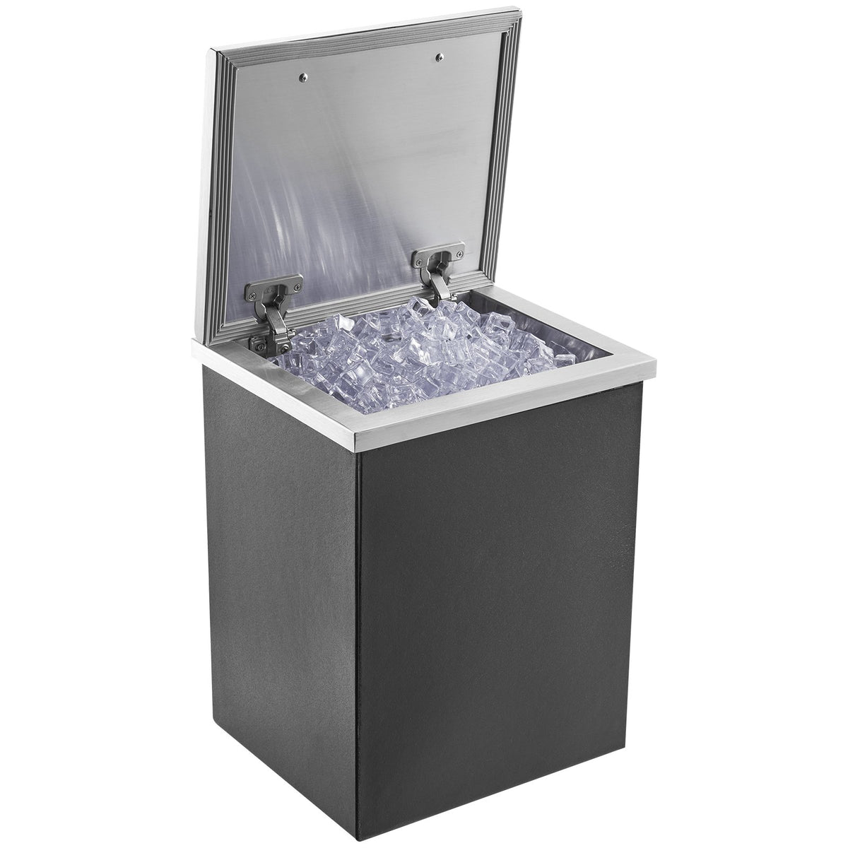 VEVOR Drop in Ice Chest, 14&quot;L x 12&quot;W x 18&quot;H Stainless Steel Ice Cooler, Commercial Ice Bin with Hinged Cover, 40 qt Outdoor Kitchen Ice Bar, Drain-pipe and Drain Plug Included, for Cold Wine Beer