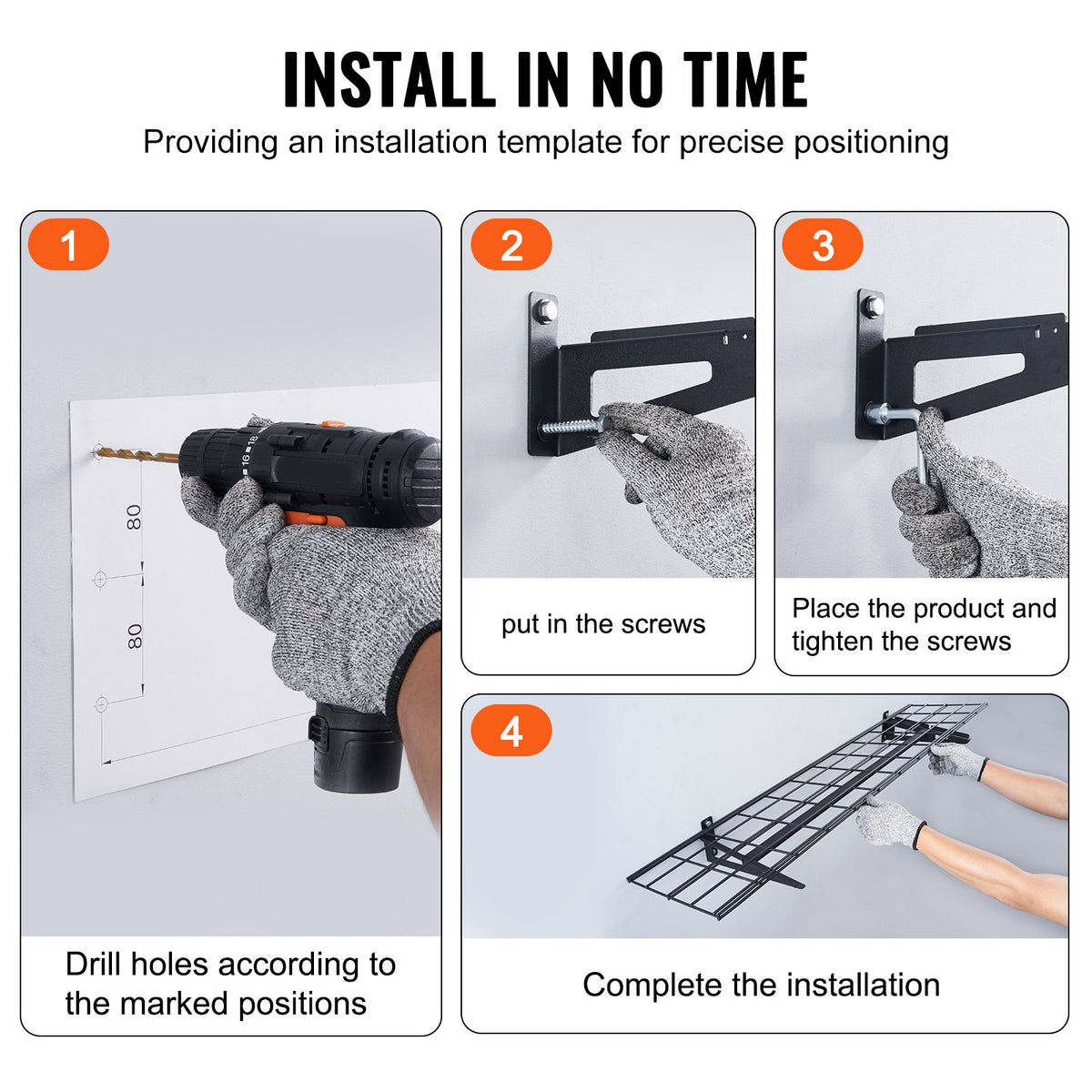 VEVOR Garage Storage Shelving, 2 Pack, 48 x 12 in Heavy Duty Garage Shelves Wall Mounted, 400 lbs Load Capacity(Total) Garage Storage Rack Floating Shelves, Suitable for Shop, Shed, Garage Storage