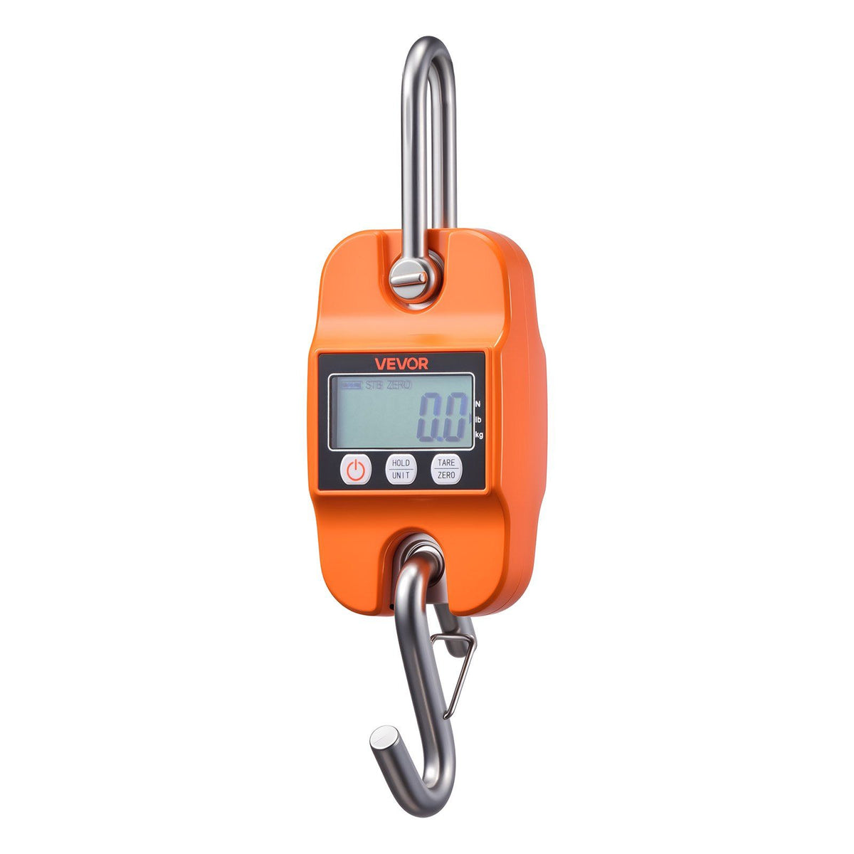 Digital Crane Scale, 880 lbs/400 kg Max Capacity, Handheld Hanging Scale with Cast Aluminum Case &amp; LCD Display, 100 g Division &amp; 3 Unit Switch, Auto-Off Setting for Farm Hunting Fishing, Orange