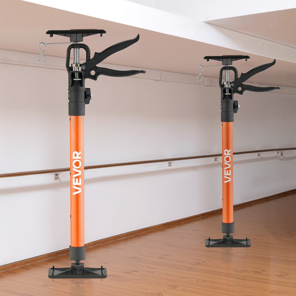 VEVOR Cabinet Jack Support Pole, 2-Pack, 54-155 cm Steel Telescopic Quick Support Rod, Adjustable 3rd Hand System up to 70 kg Capacity for Installing Cabinets, Lifting Drywall, Cargo Bars