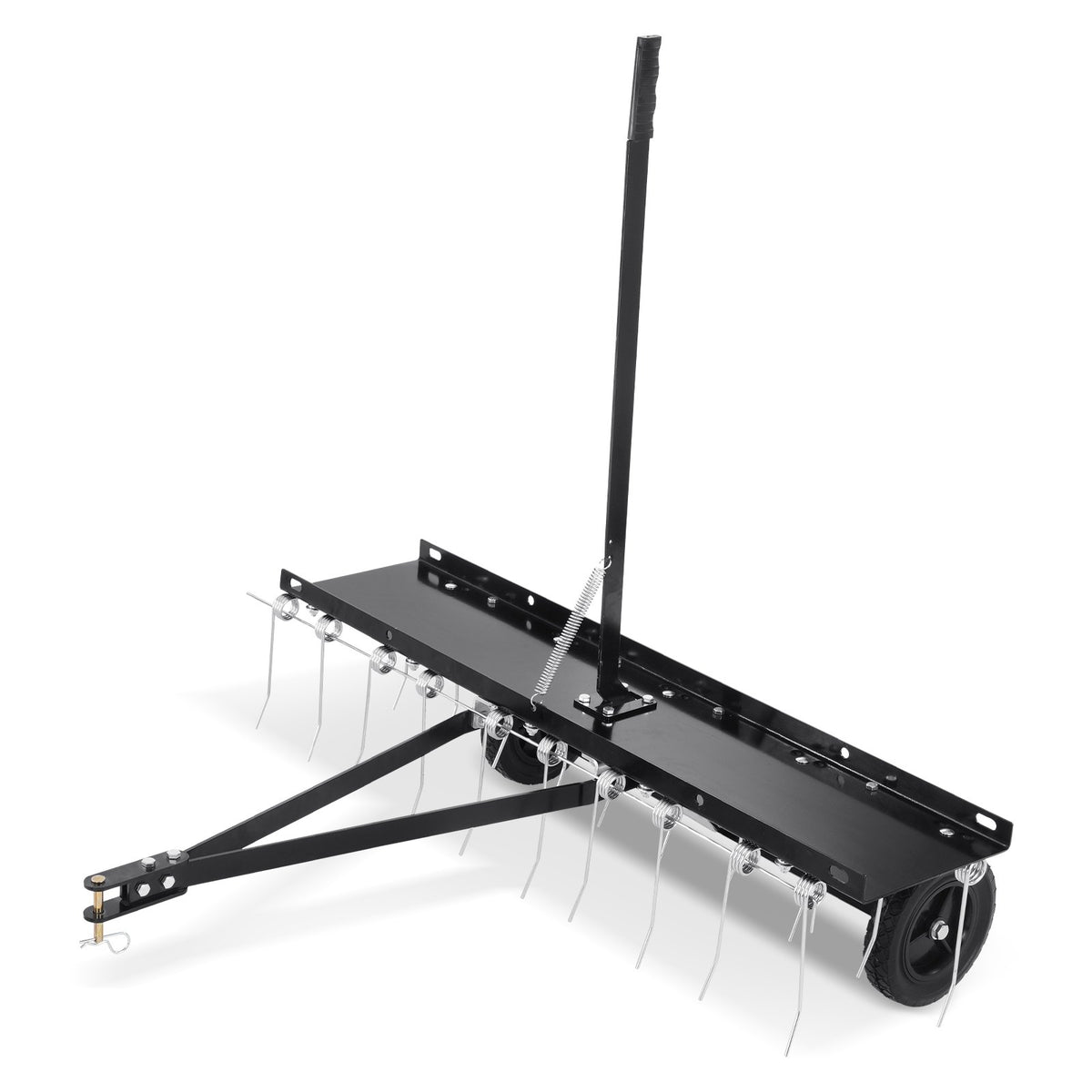 VEVOR Tow Behind Dethatcher, 1015mm Tow Dethatcher with 20 Spring Steel Tines, Lawn Dethatcher Rake for ATV or Mower, Tow Behind Lawn Rake with Lift Handle for Garden Farm Grass