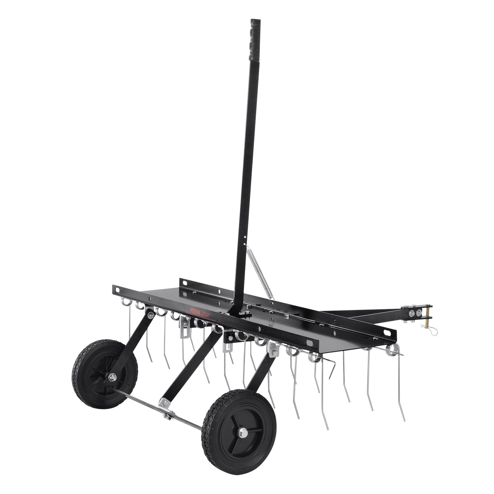 VEVOR Tow Behind Dethatcher, 1015mm Tow Dethatcher with 20 Spring Steel Tines, Lawn Dethatcher Rake for ATV or Mower, Tow Behind Lawn Rake with Lift Handle for Garden Farm Grass
