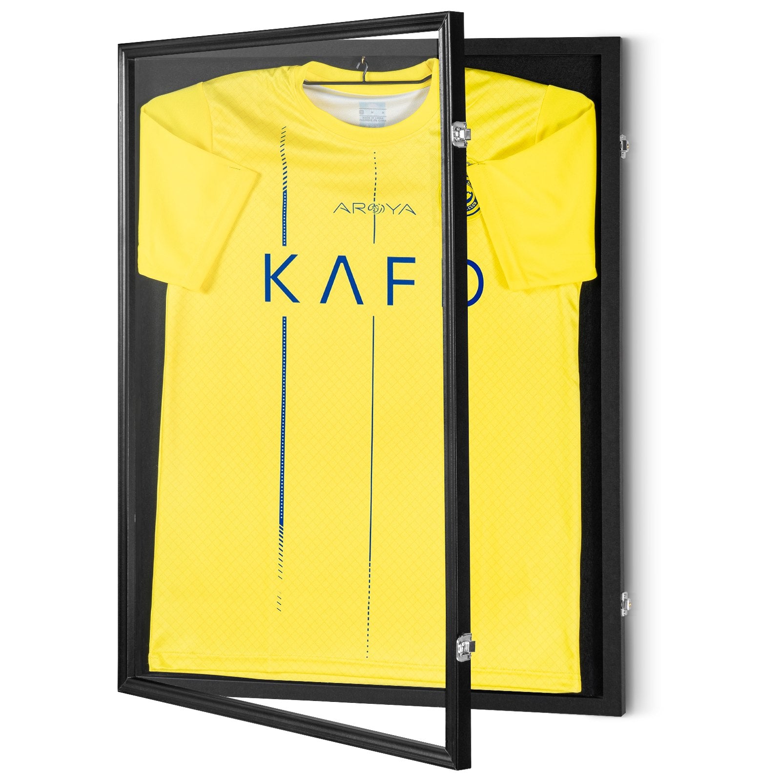 VEVOR Jersey Display Frame Case, 590 x 790 x 40 mm, Large Lockable Sport Jersey Shadow Box with 98% UV Protection PC Glass and Hangers, for Baseball Basketball Football Hockey Shirt and Uniform