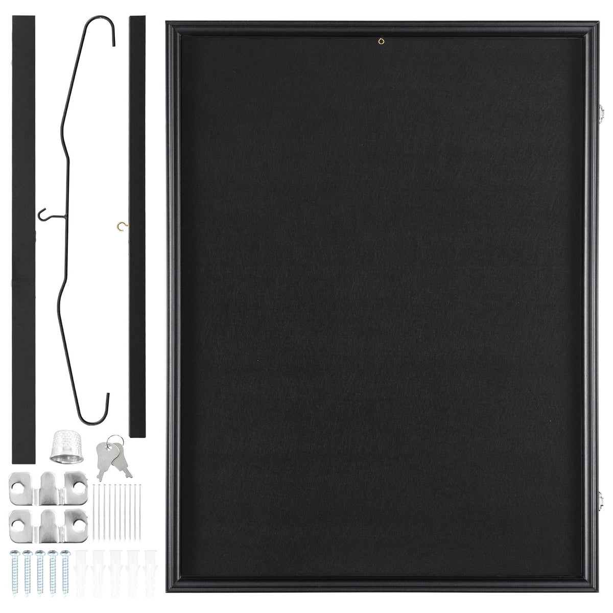 VEVOR Jersey Display Frame Case, 590 x 790 x 40 mm, Large Lockable Sport Jersey Shadow Box with 98% UV Protection PC Glass and Hangers, for Baseball Basketball Football Hockey Shirt and Uniform